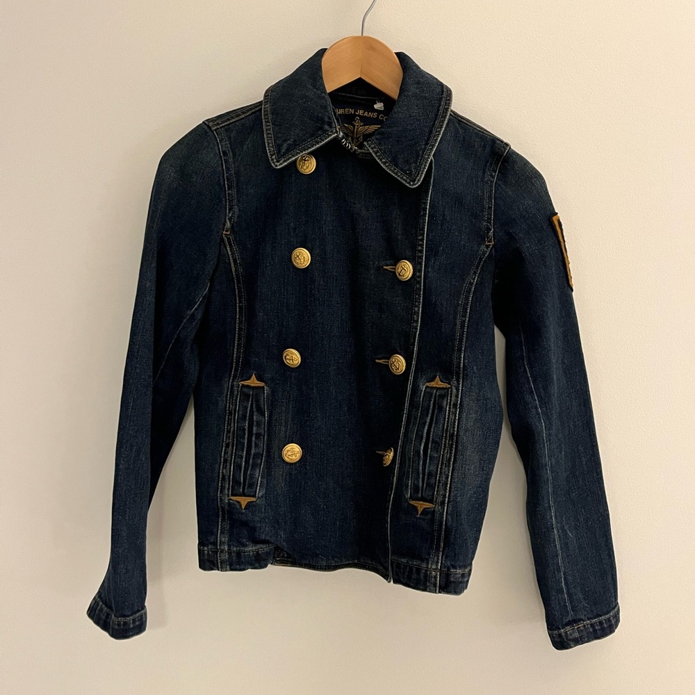 Denim Jacket with Gold Buttons